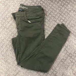 AEO Sateen Army Green Jeggings